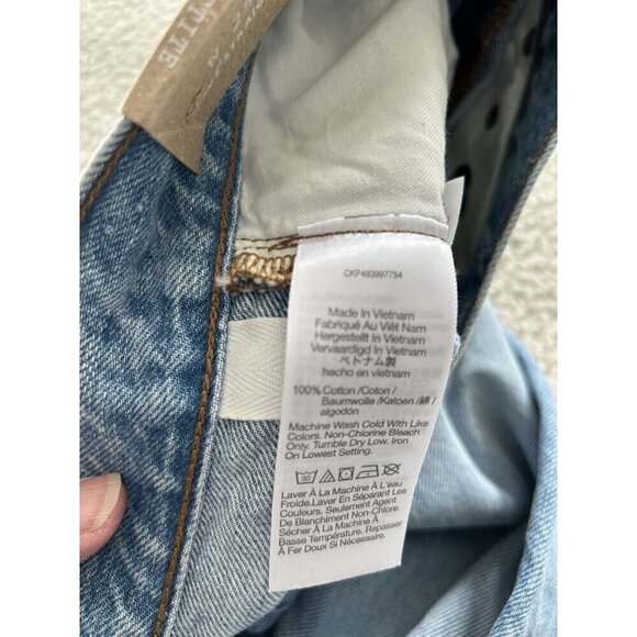 Madewell The'90s Straight Jean in Revoir Wash Ripped Raw Hem Size 25 Petite - Picture 9 of 13